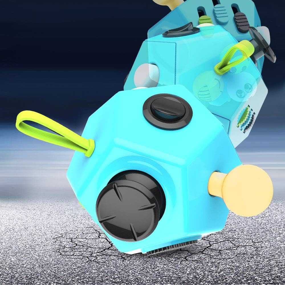 Fidget Dodecagon 12-Side Fidget Toys Cube Relieves Stress Blue Sky63701346541059121