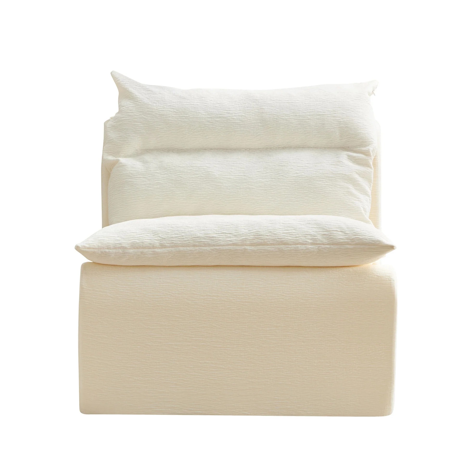 Sillón individual con respaldo, sofá completamente comprimido adecuado para sala de estar, dormitorio, poliéster, NARANJA, BLANCO W876P23643163921073627266121