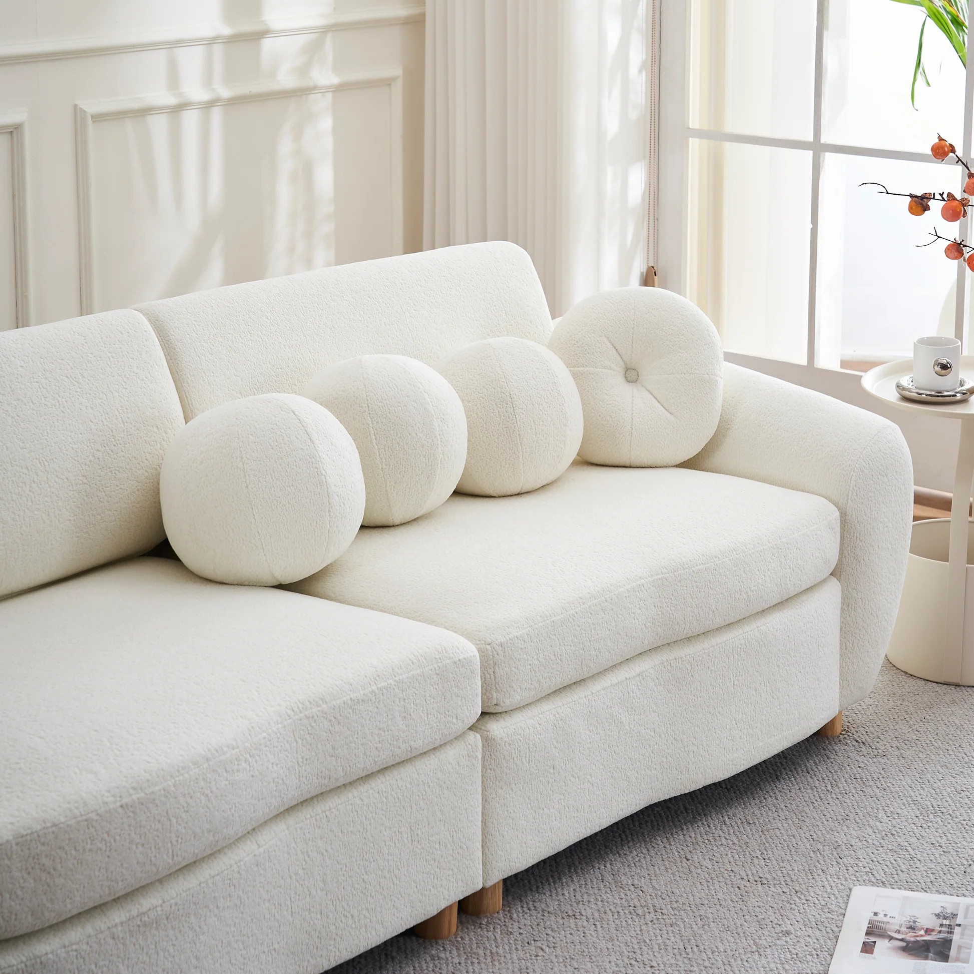 Modern Sofa for Living Room, 84' Green Chenille Sofa Couch, Sectional Love Seat Couch, Upholstered Sofa for Apatment Bedroom Home Office W2363S0002363909093892866121