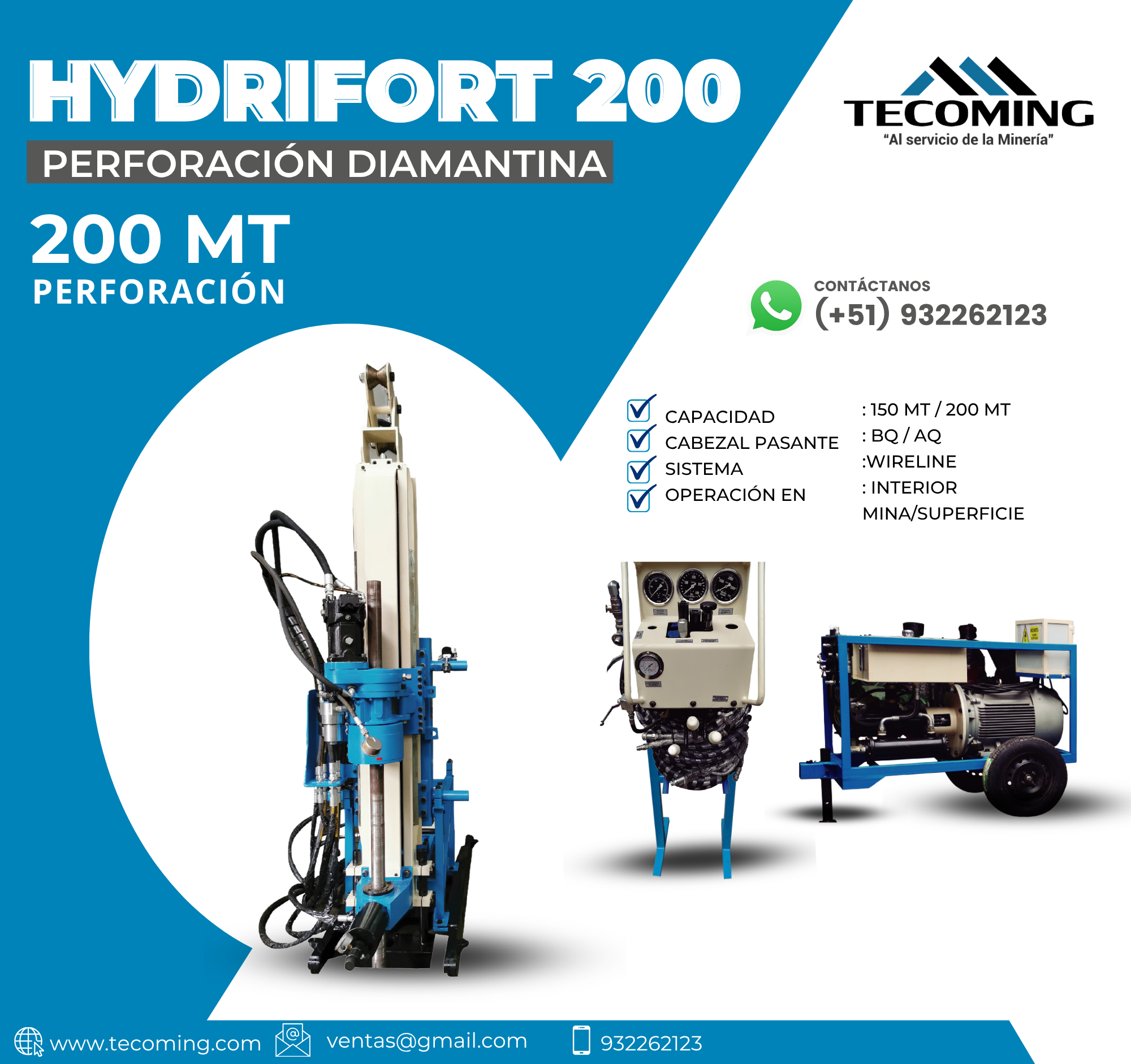 Servicio de Perforación Diamantina HYDRIFORT 200 con 200 MT