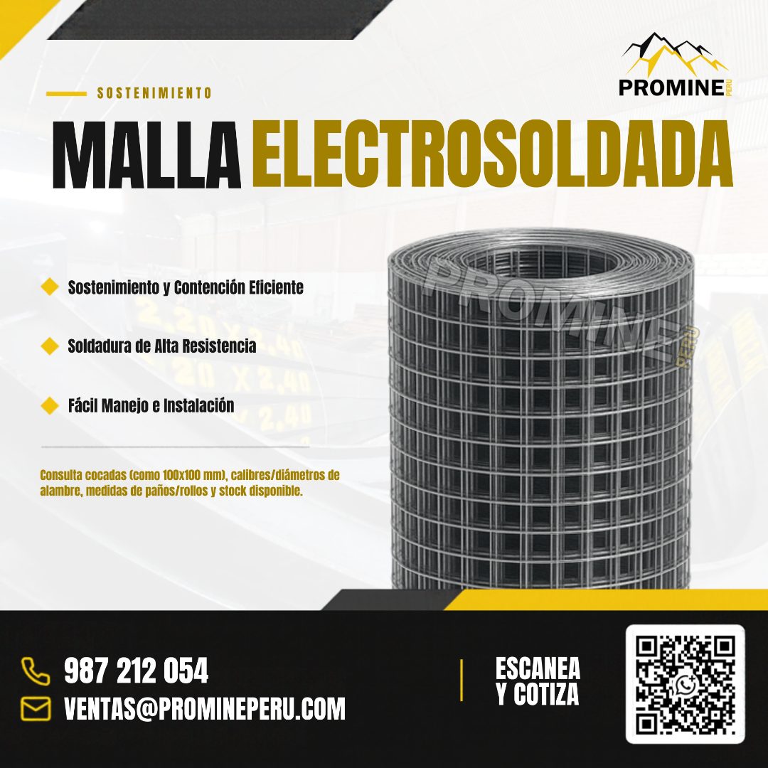 Venta de malla electrosoldada para sostenimiento y contención