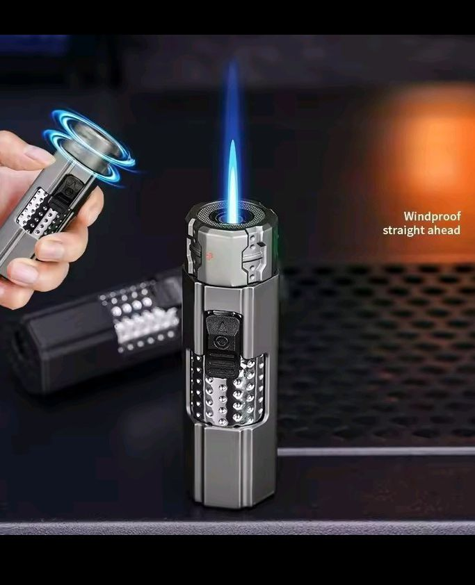 2025 Rotary Decompression Windproof Jet BlueFlame Butane Gas Torch Lighter Outdoor Portable ..✓63405120094465122
