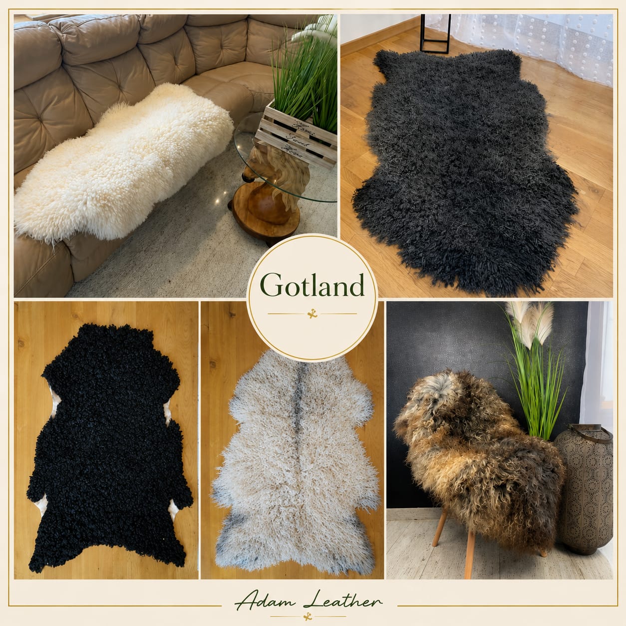 Alfombra de piel de oveja de Gotland - Natural y única en venta