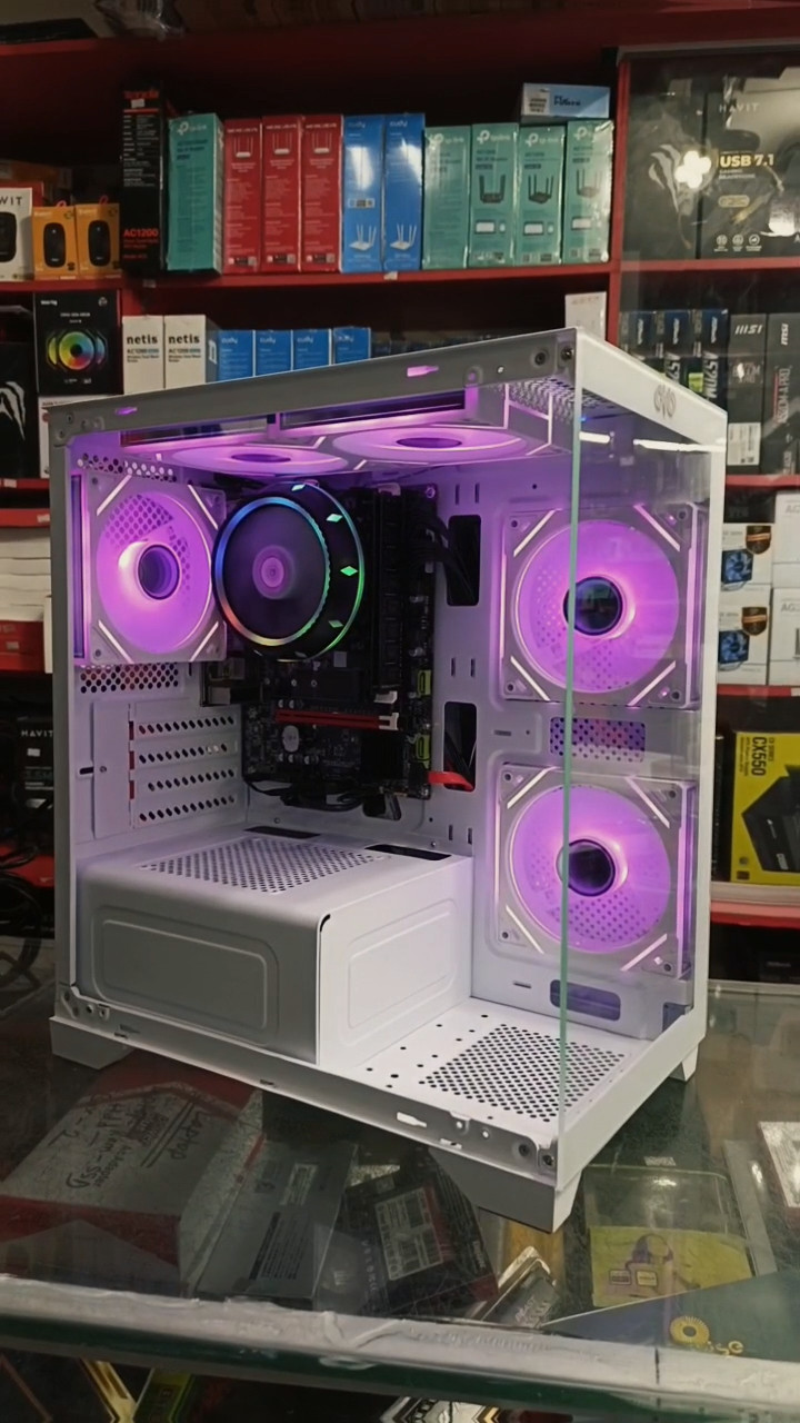 Custom Gaming PC White Case RGB Fans For Sale