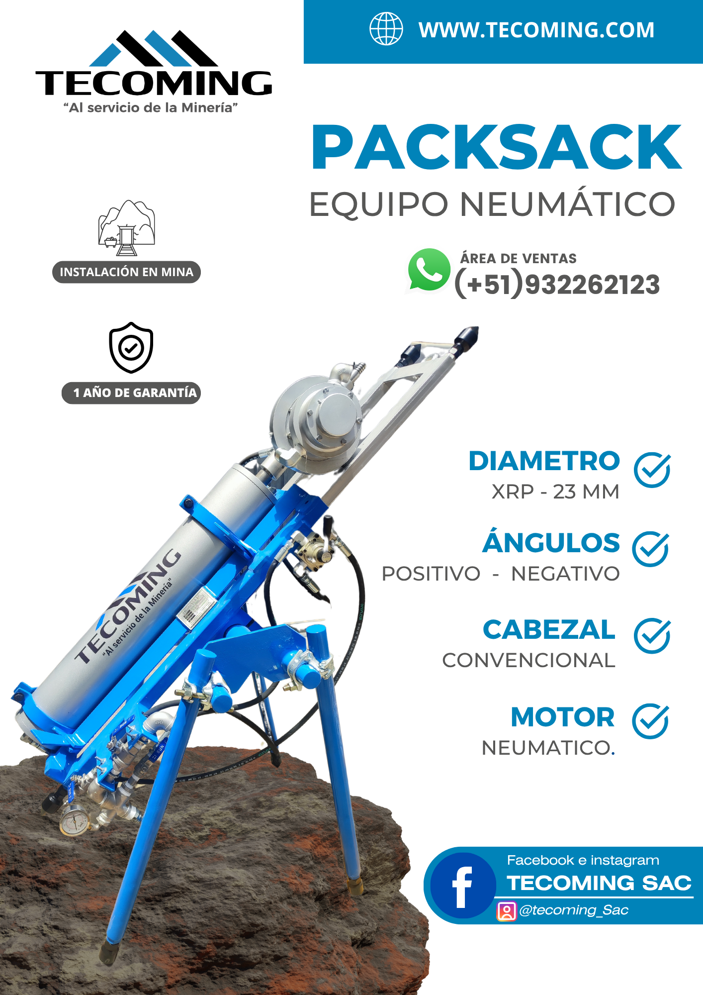Proporcionamos Instalación de Perforadoras Neumáticas para Minería