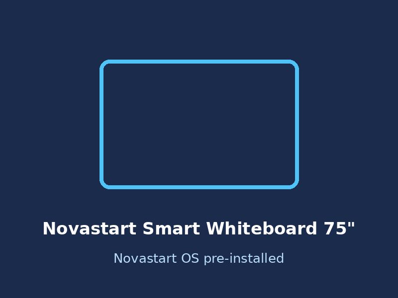 Pizarra inteligente Novastart de 75 pulgadas, blanca, con sistema operativo integrado, nueva