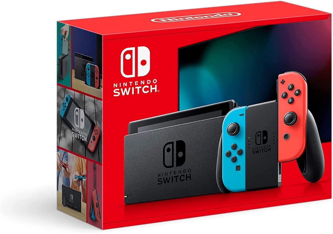 Nintendo Switch with Neon Blue and Neon Red Joy‑Con-Excellent Condition63070538556419123