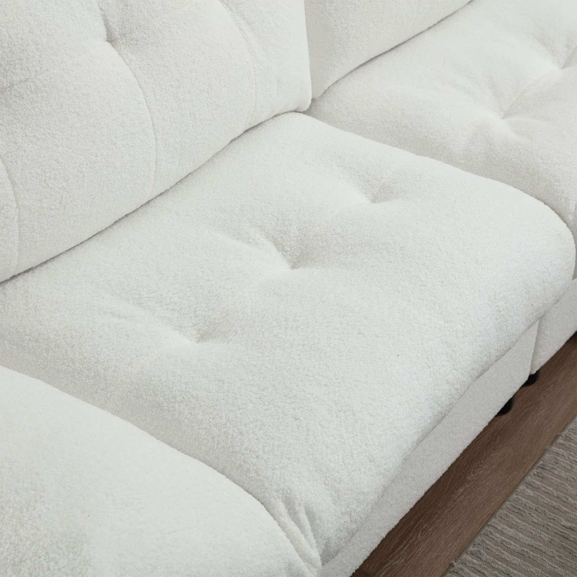 [VIDEO provided][New] Cloud Style Sofa, Teddy Velvet Fabric, Comfy Padded Cloud Couch for Living Room, Apartment W2705S0000363886973657217122