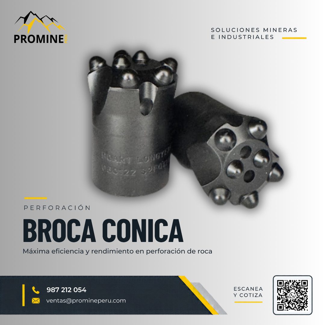 Servicio de perforación de roca con brocas cónicas