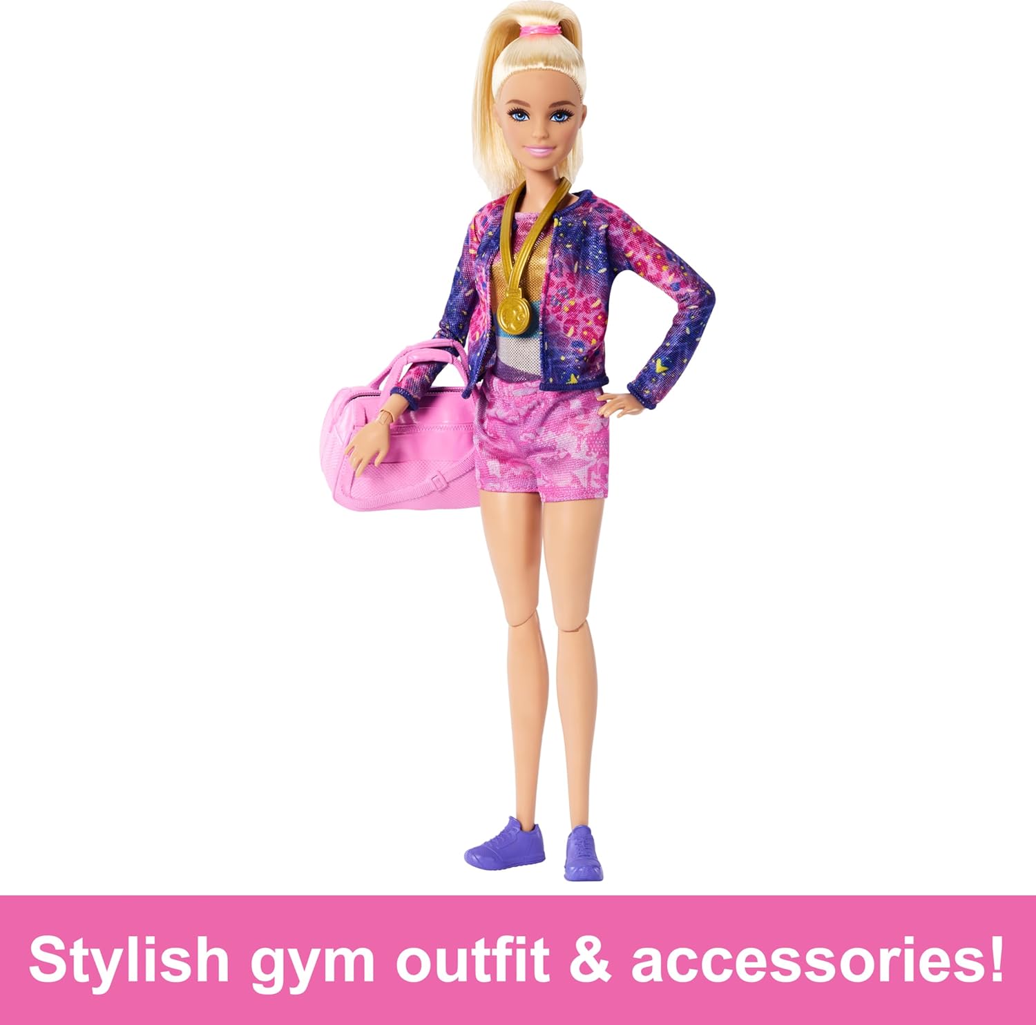 Conjunto de juego de carreras de Barbie, conjunto de gimnasia con muñeca rubia acróbata y barra de equilibrio (caja abierta)63679041170561123