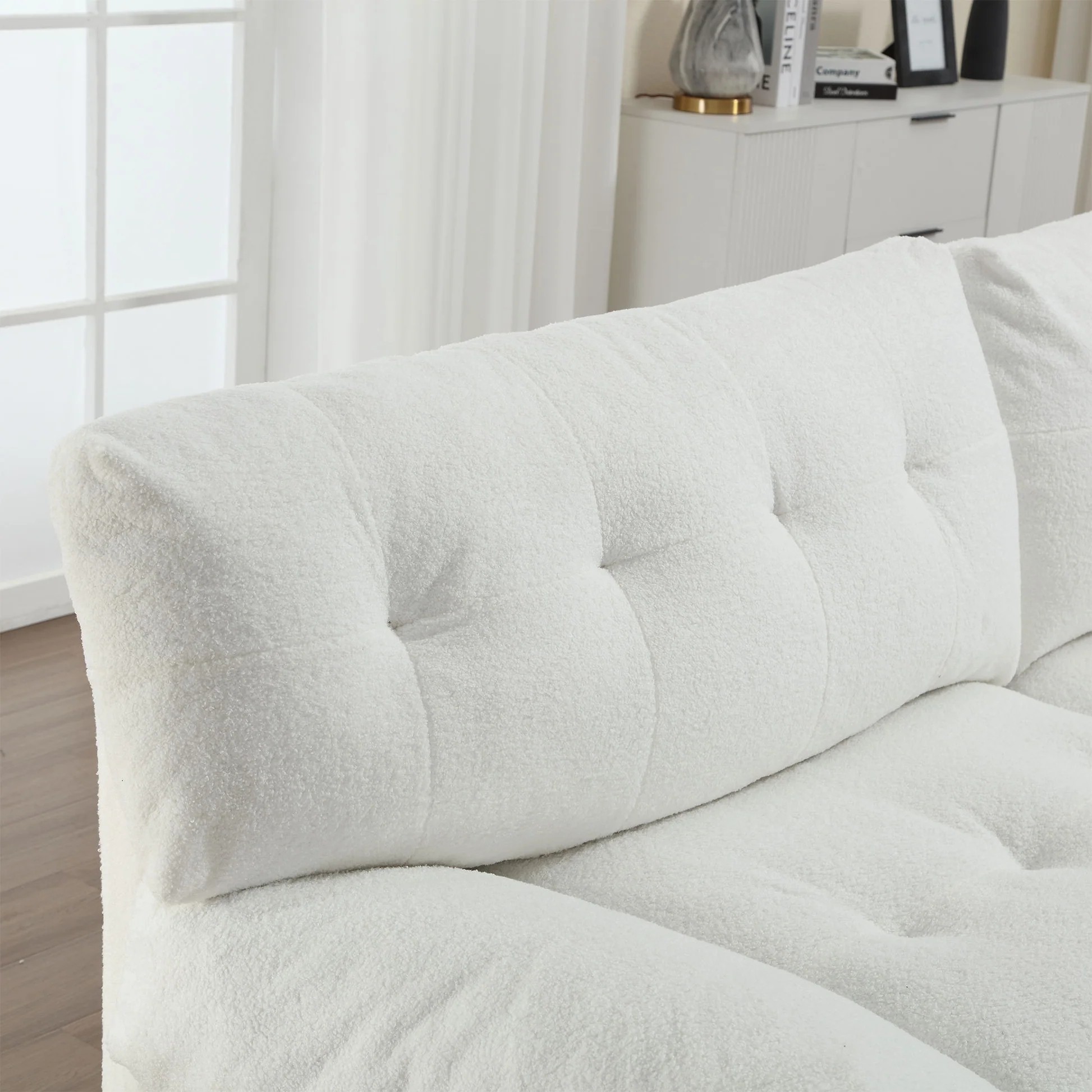 [VIDEO provided][New] Cloud Style Sofa, Teddy Velvet Fabric, Comfy Padded Cloud Couch for Living Room, Apartment W2705S0000363886973657217121