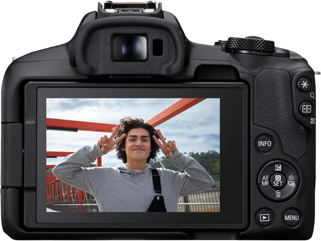 Cámara sin espejo Canon EOS R50 con objetivo RF-S18-45mm F4.5-6.3 STM, sensor CMOS de 24,2 megapíxeles (APS-C), video 4K, cámara híbrida, fotografía y video, vlogging, creador de contenido, montura RF, color negro63048849767171121