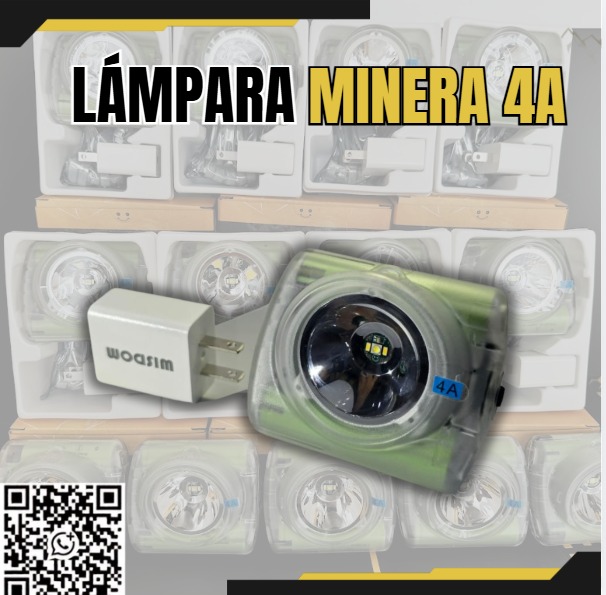 Venta de lámparas mineras 4A con batería de litio