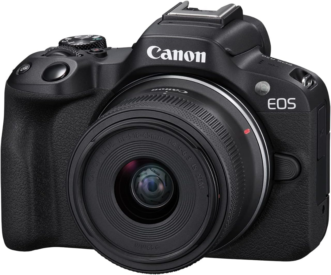 Canon EOS R50 Mirrorless Camera RF-S18-45mm F4.5-6.3 is STM Lens Kit, 24.2 Megapixel CMOS (APS-C) Sensor, 4K Video, Hybrid Camera, Photo and Video, Vlogging, Content Creator, RF Mount, Black63048849767171127