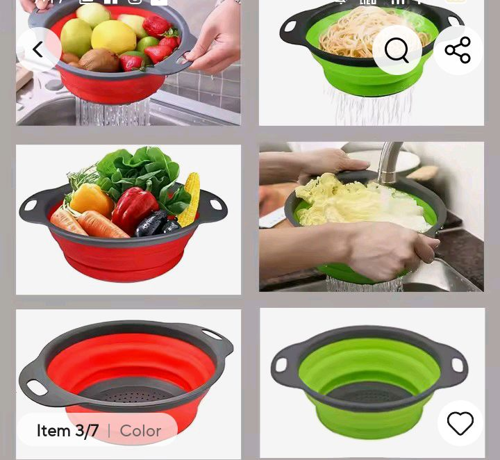 Walfos Silicone Folding Drain BasketFruit & Vegetable Washing Basket | 63478963141891122