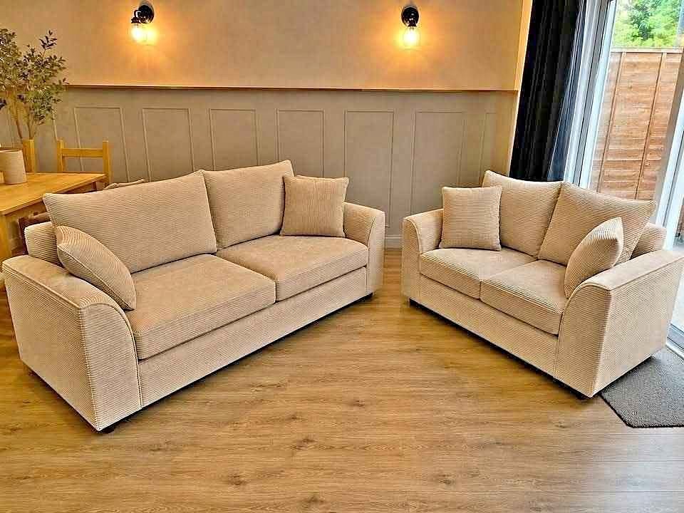 Beige Fabric Sofa Set for Sale