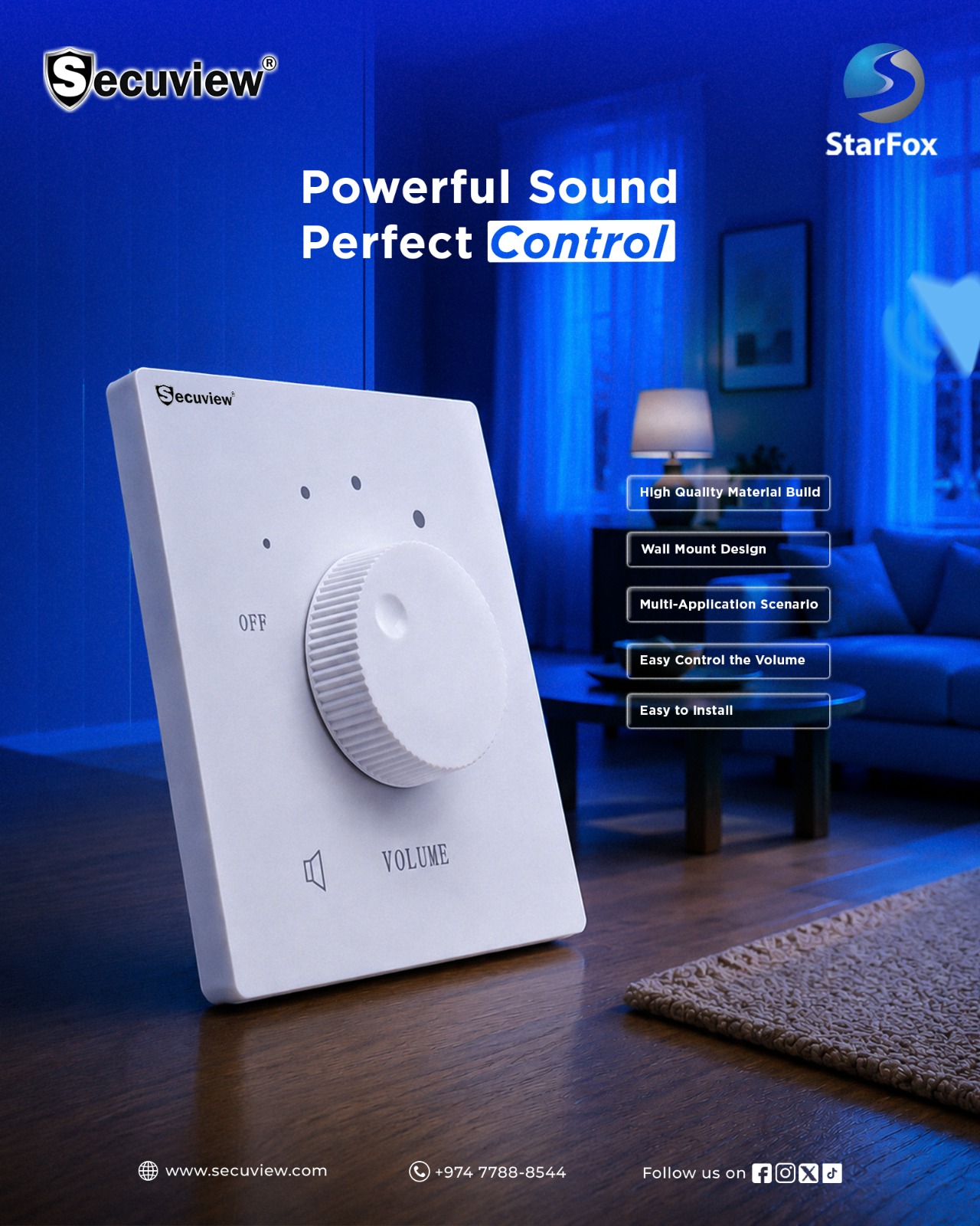 Secuview 30W Volume Controller - Wall Mount For Sale