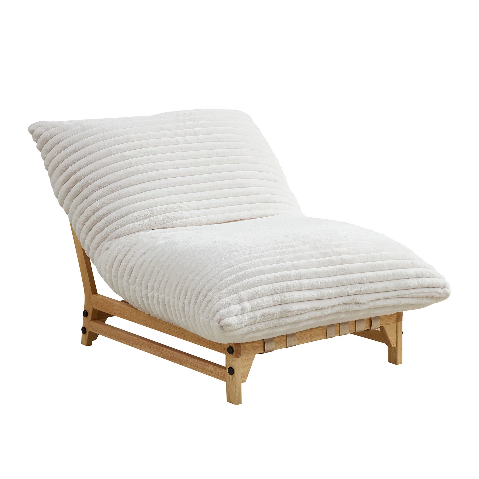 Sillón reclinable sin brazos con estilo casual, sillón individual, tela de pana, para sala de estar y dormitorio, con respaldo, asiento individual, blanco roto W876P30451663876964024193120