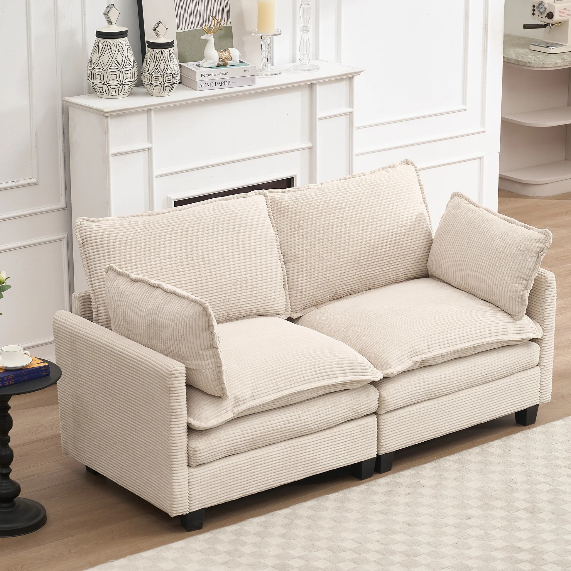 [VIDEO proporcionado][Nuevo] Sofá modular, sofá grande de terciopelo con forma de U, cómodo sofá tapizado de 2 plazas, 2 almohadas lumbares, sofá de asiento profundo para sala de estar W2705P26848063888873993219121