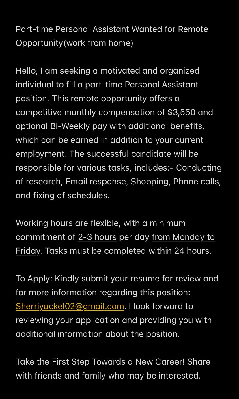 Personal Assistant position 63350900952321122