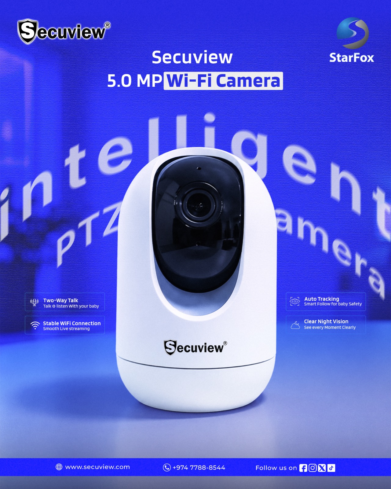 Secuview 5MP PTZ WiFi Camera - Like New For Sale