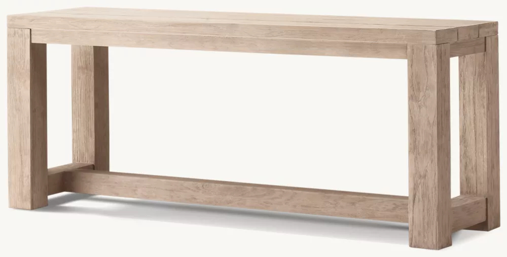 French Beam Teak Rectangular Console Table65027680734210122