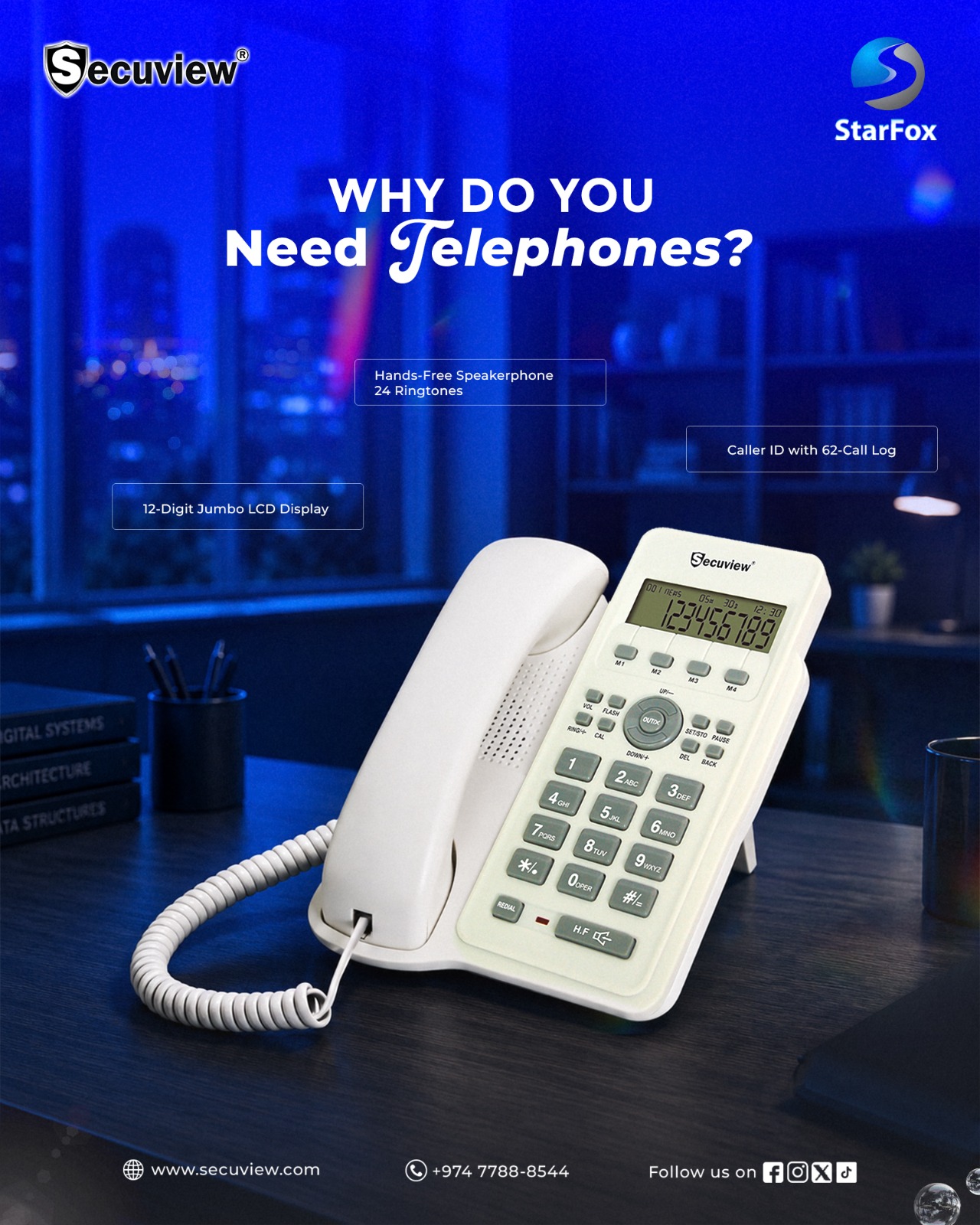 Secuview Telephone with Speakerphone Caller ID For Sale