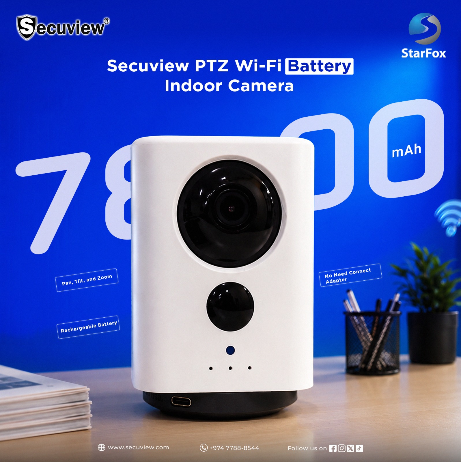 Secuview PTZ Wi-Fi Battery Camera - Like New For Sale