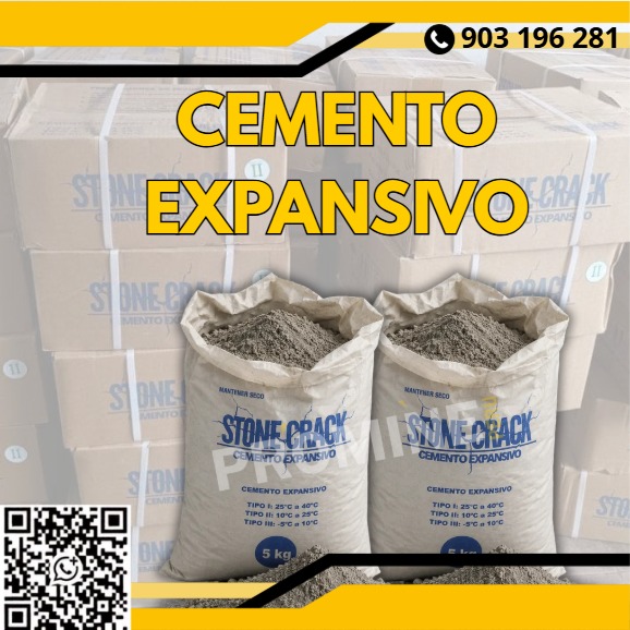 Servicio de suministro de cemento expansivo para roca