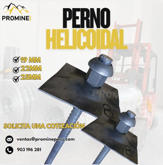 Suministro de Pernos Helicoidales para Minería Servicio Nacional