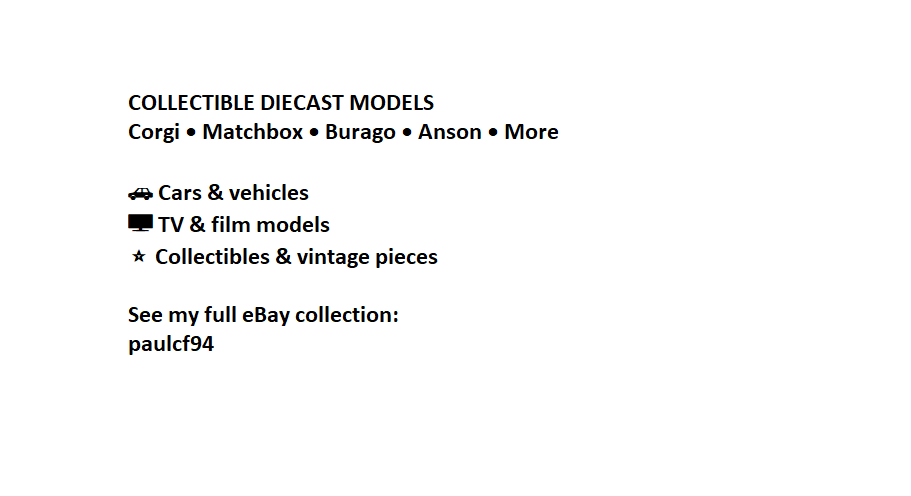 Collectible Diecast Models - Cars & Vehicles For Sale