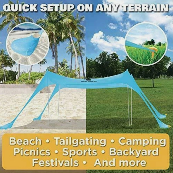 (Original $118) SUN NINJA Beach Tent Sun Shelter UPF50+, New other63203540796801122
