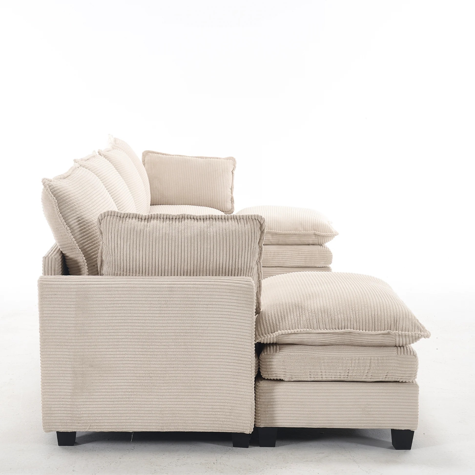[VIDEO proporcionado][Nuevo] Sofá modular extragrande, sofá grande con forma de U de terciopelo, cómodo sofá tapizado de 4 asientos con 2 otomanas y 2 cojines lumbares, sofá de asiento profundo para sala de estar W2705S0002263888910528641121