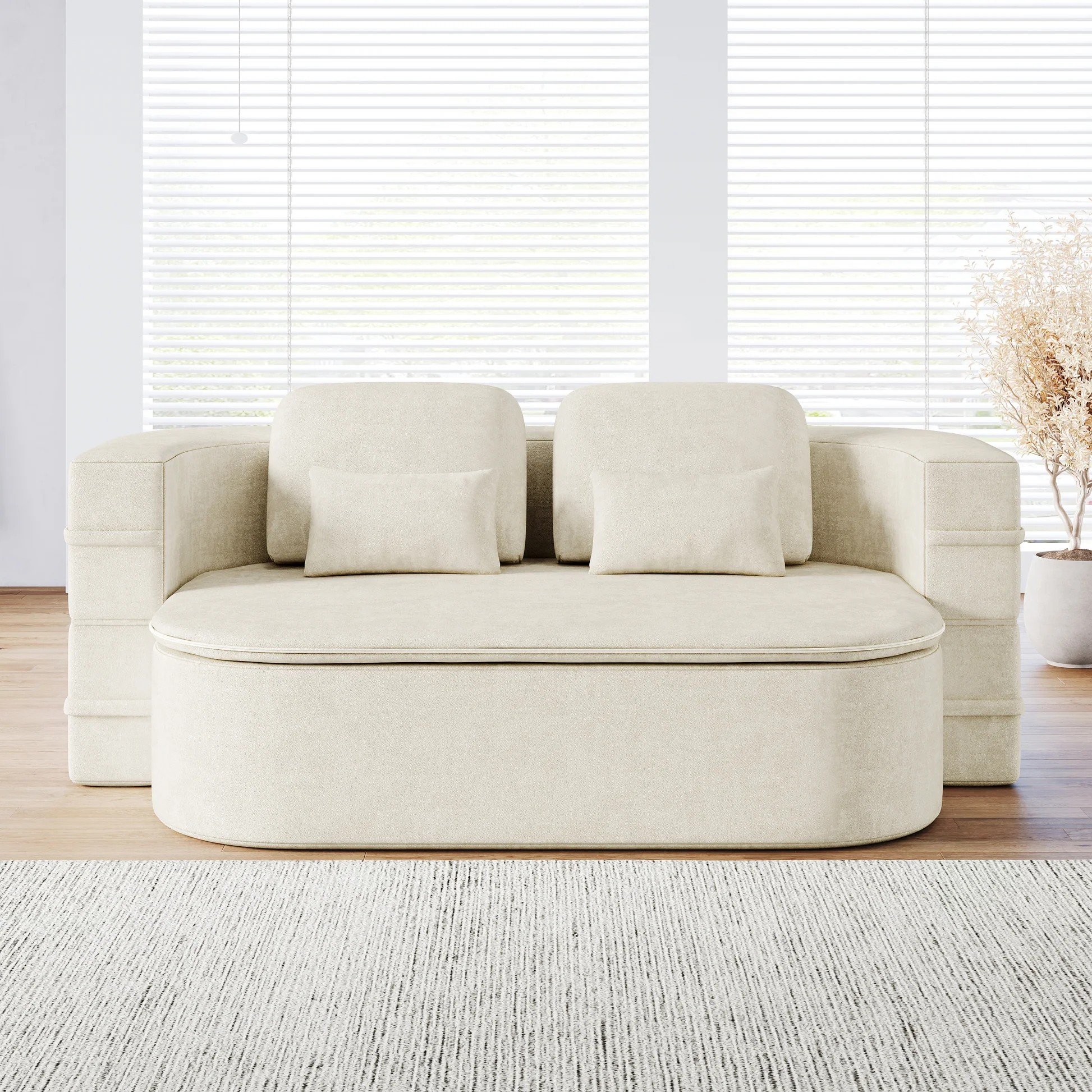 Sofá plegable 2 en 1 de 75'', sofá cama convertible con colchón de espuma multifuncional, sofá cama plegable de chenilla para suelo, sofá de suelo, salón o estudio para sala de estar, dormitorio W834P31704963889088304899120
