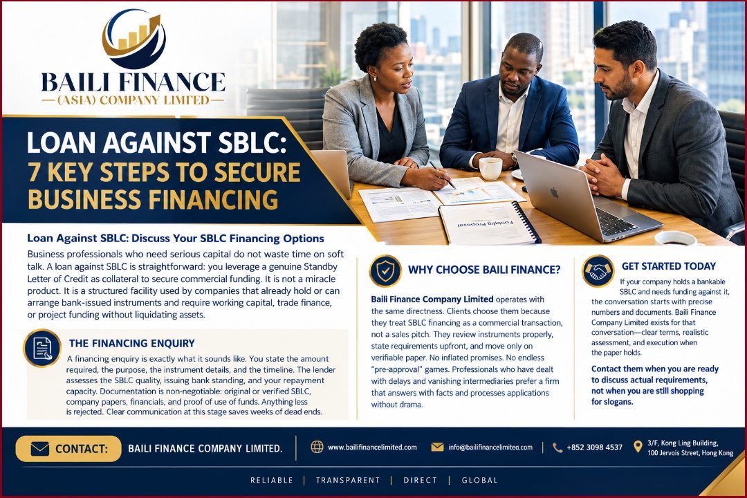 Baili Finance offers loan services against SBLC instruments