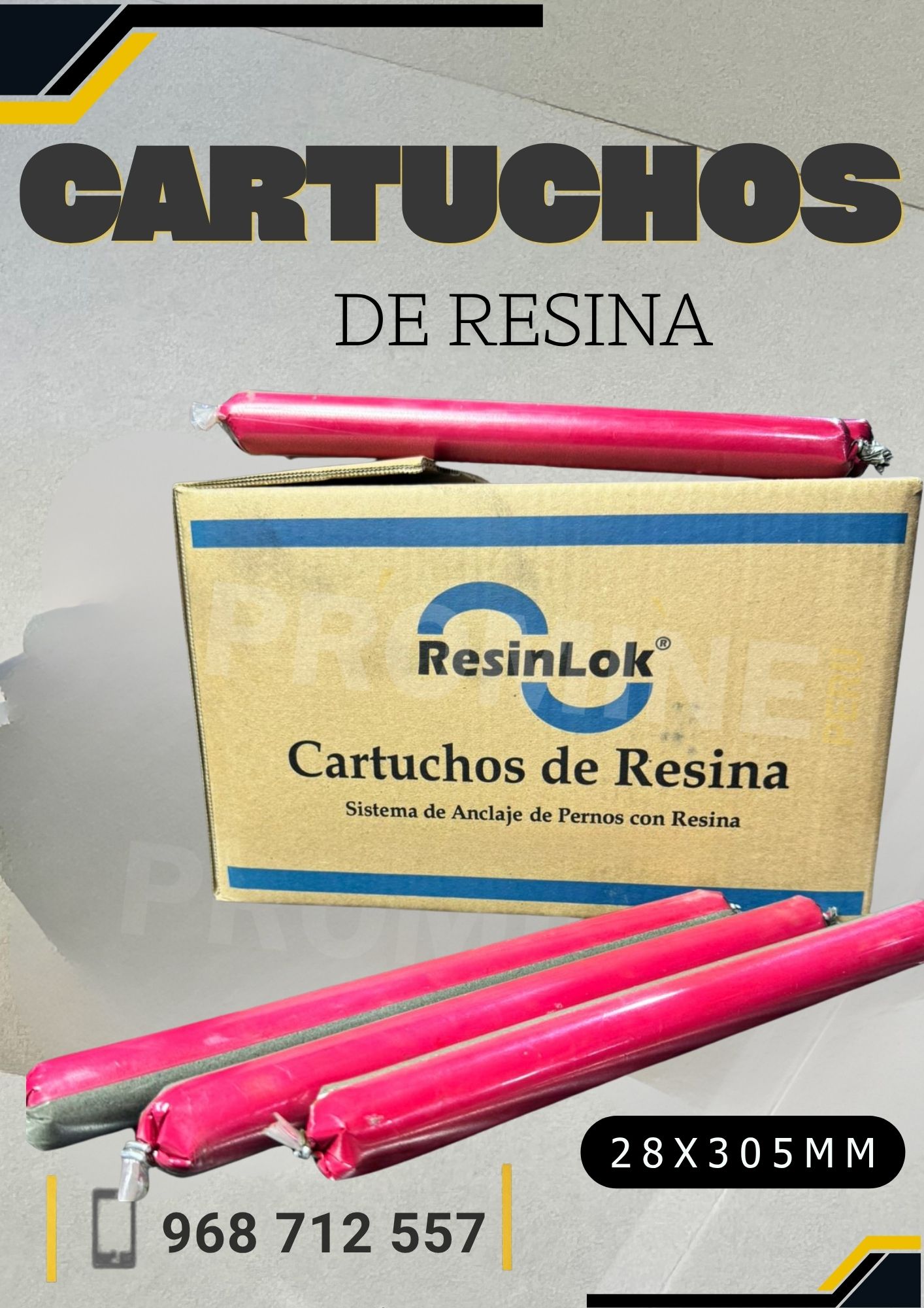 Servicio de cartuchos de resina para anclaje de pernos