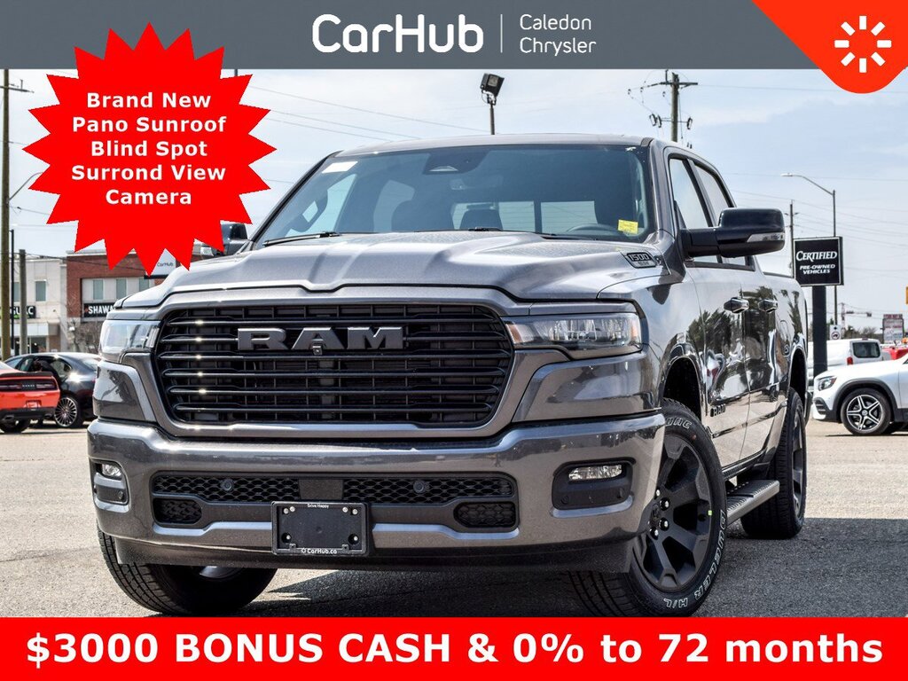 2025 Ram 1500 Sport 4x4 Crew Cab 5'7 Box Pano Sunroof 12Display