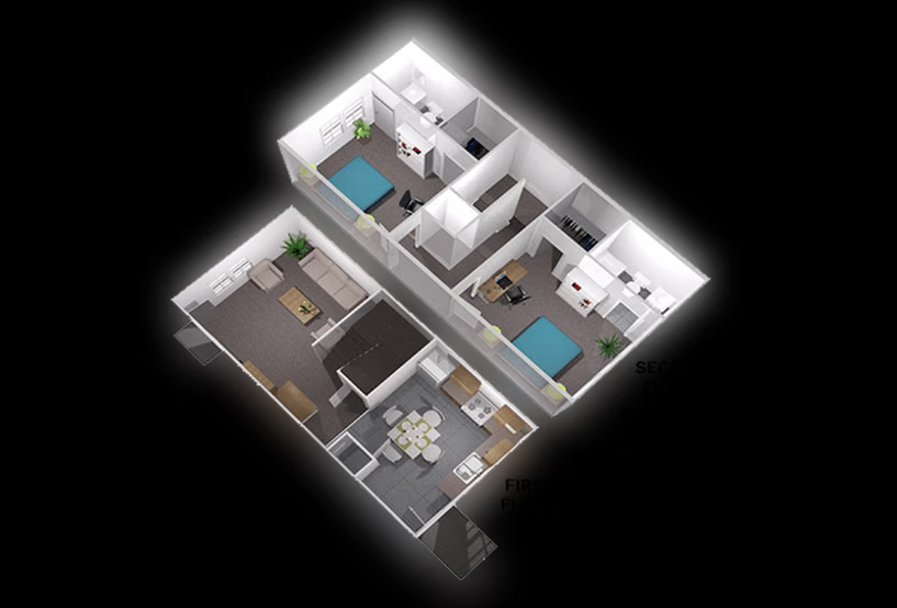 The Collective At Lubbock, Lubbock – Habitación privada - Dúplex (2 dormitorios - 2 baños)